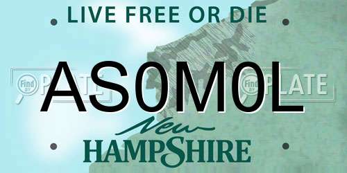 AS0M0L New Hampshire License Plate