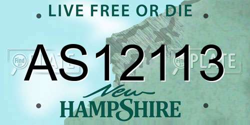 AS12113 New Hampshire License Plate