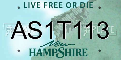 AS1T113 New Hampshire License Plate