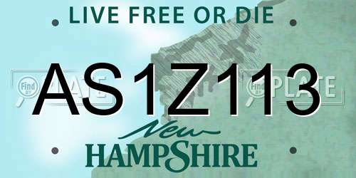 AS1Z113 New Hampshire License Plate