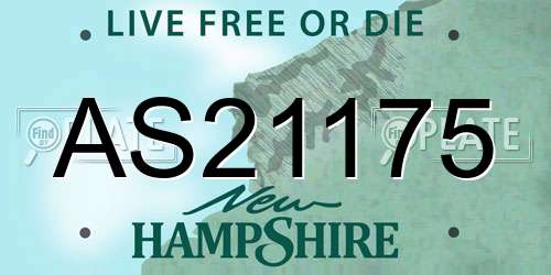 AS21175 New Hampshire License Plate