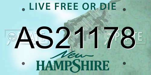 AS21178 New Hampshire License Plate