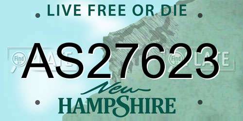 AS27623 New Hampshire License Plate