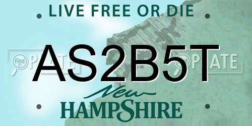 AS2B5T New Hampshire License Plate