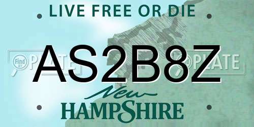AS2B8Z New Hampshire License Plate