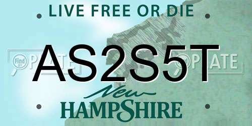 AS2S5T New Hampshire License Plate