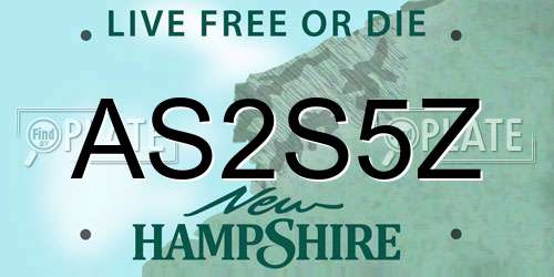 AS2S5Z New Hampshire License Plate