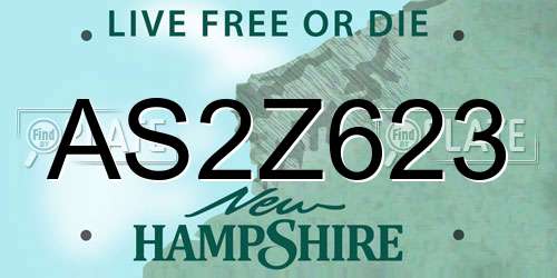 AS2Z623 New Hampshire License Plate