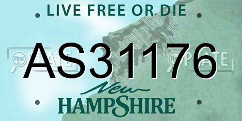 AS31176 New Hampshire License Plate