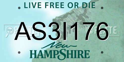 AS3I176 New Hampshire License Plate