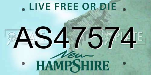 AS47574 New Hampshire License Plate