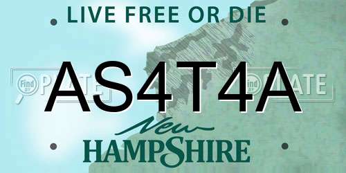 AS4T4A New Hampshire License Plate