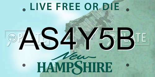 AS4Y5B New Hampshire License Plate