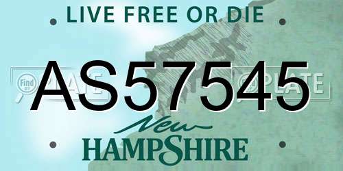 AS57545 New Hampshire License Plate