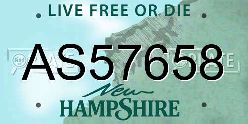AS57658 New Hampshire License Plate