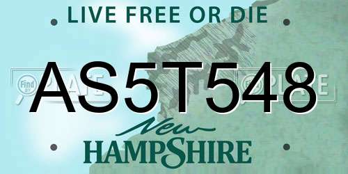 AS5T548 New Hampshire License Plate
