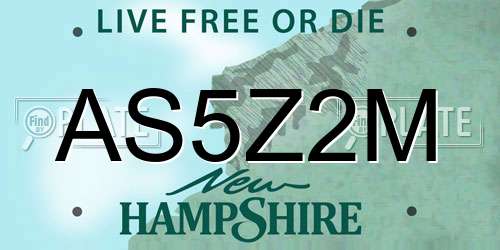 AS5Z2M New Hampshire License Plate