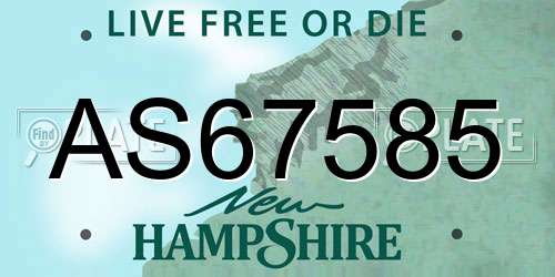 AS67585 New Hampshire License Plate