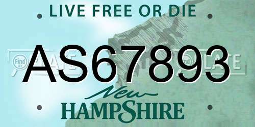 AS67893 New Hampshire License Plate