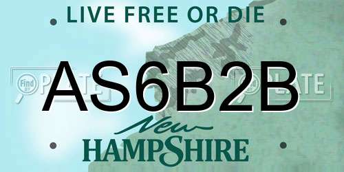 AS6B2B New Hampshire License Plate