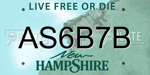 AS6B7B New Hampshire License Plate
