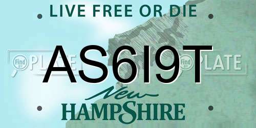 AS6I9T New Hampshire License Plate