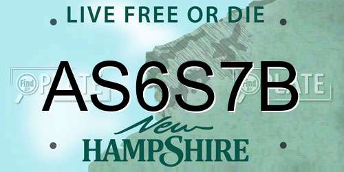 AS6S7B New Hampshire License Plate