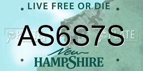 AS6S7S New Hampshire License Plate
