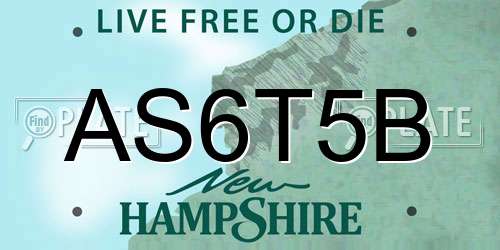 AS6T5B New Hampshire License Plate