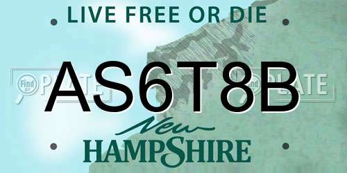 AS6T8B New Hampshire License Plate