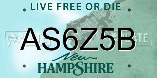 AS6Z5B New Hampshire License Plate