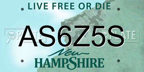AS6Z5S New Hampshire License Plate