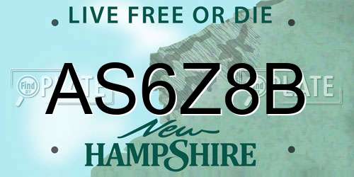 AS6Z8B New Hampshire License Plate