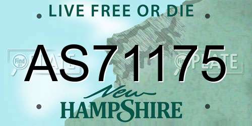 AS71175 New Hampshire License Plate