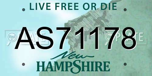 AS71178 New Hampshire License Plate