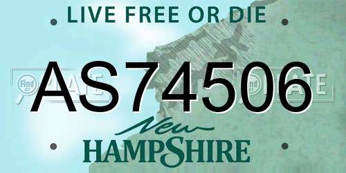 AS74506 New Hampshire License Plate