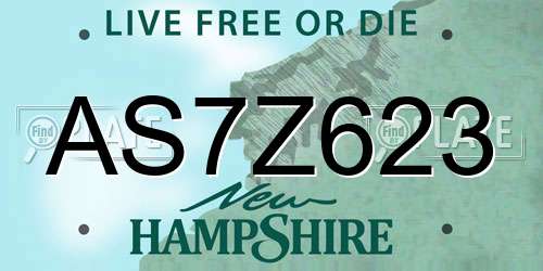 AS7Z623 New Hampshire License Plate