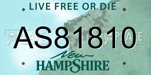 AS81810 New Hampshire License Plate