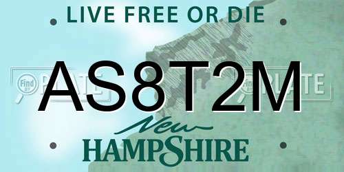 AS8T2M New Hampshire License Plate