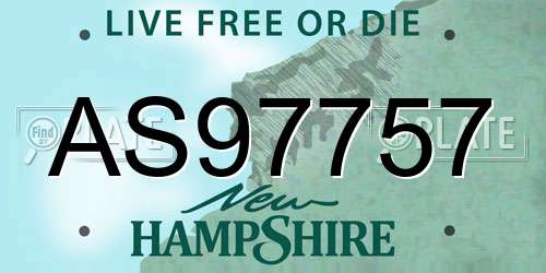 AS97757 New Hampshire License Plate