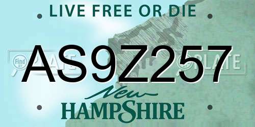 AS9Z257 New Hampshire License Plate