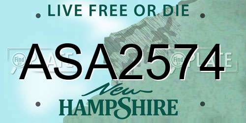 ASA2574 New Hampshire License Plate