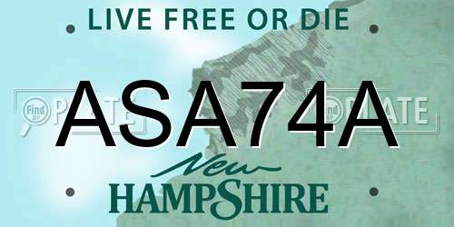 ASA74A New Hampshire License Plate
