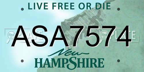 ASA7574 New Hampshire License Plate