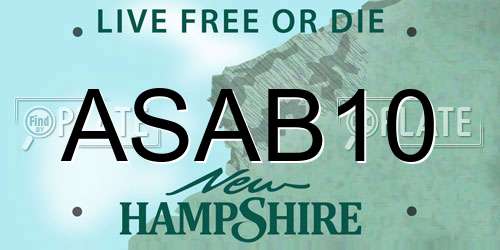 ASAB10 New Hampshire License Plate