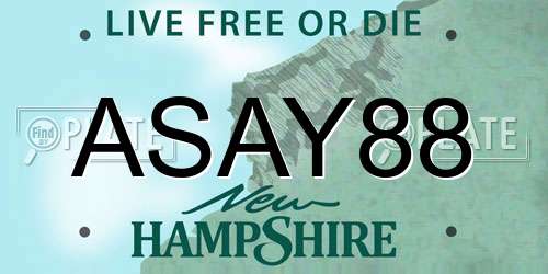 ASAY88 New Hampshire License Plate