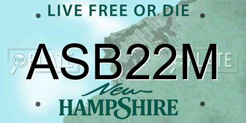 ASB22M New Hampshire License Plate