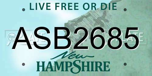 ASB2685 New Hampshire License Plate