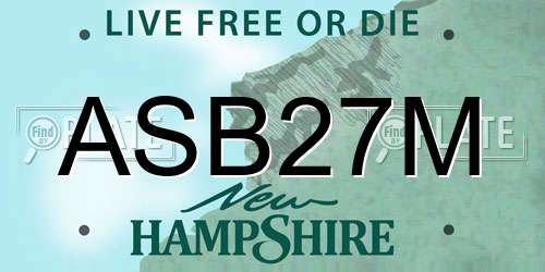 ASB27M New Hampshire License Plate