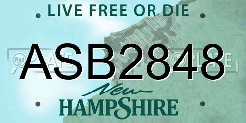 ASB2848 New Hampshire License Plate